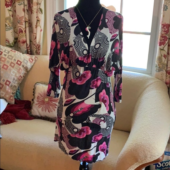 T-Bags Deep V Neck Mini Dress. Size Small. - Picture 1 of 11